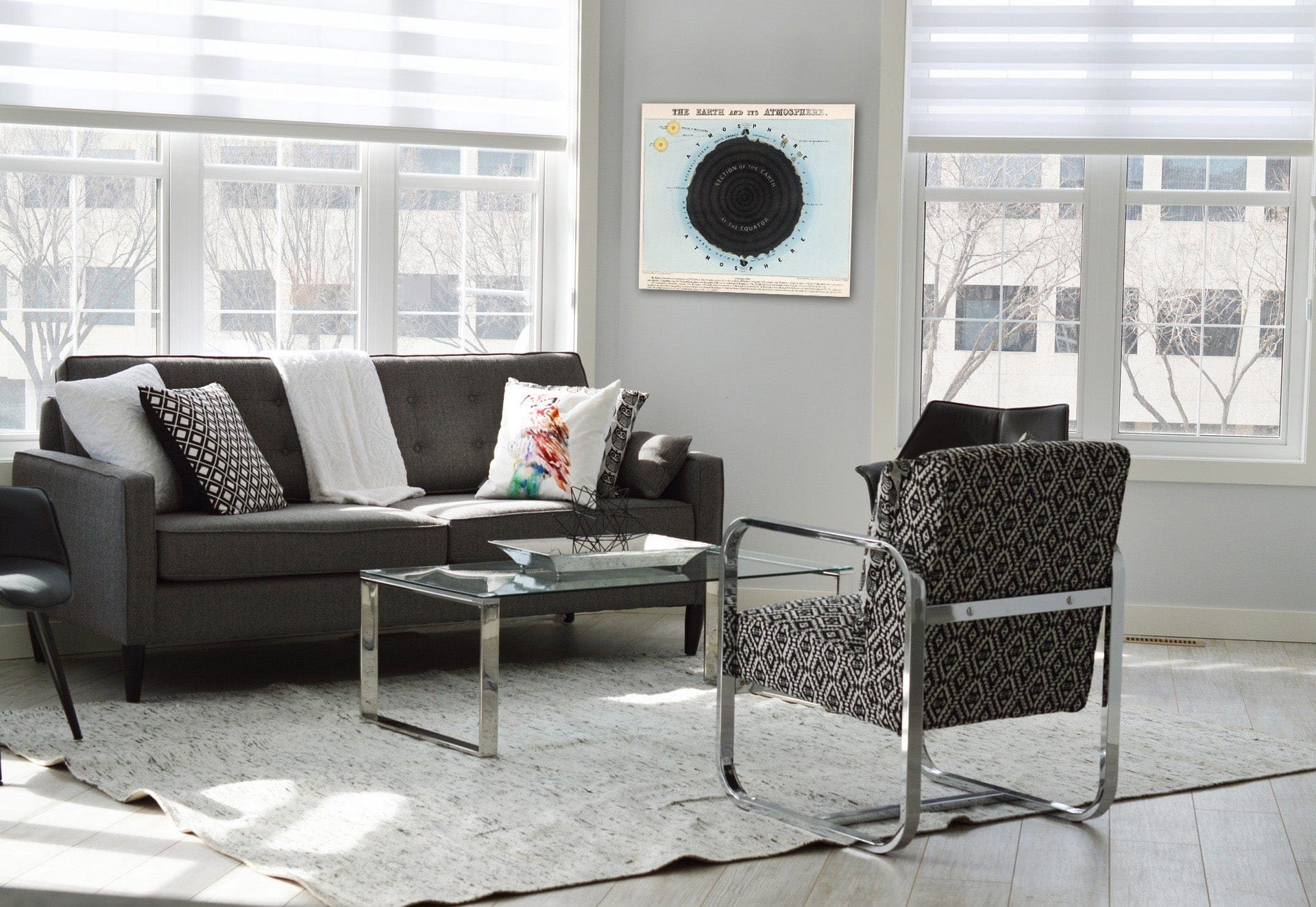 Historic Map : Celestial Atlas - 1849 The earth and atmosphere - Vintage Wall Art