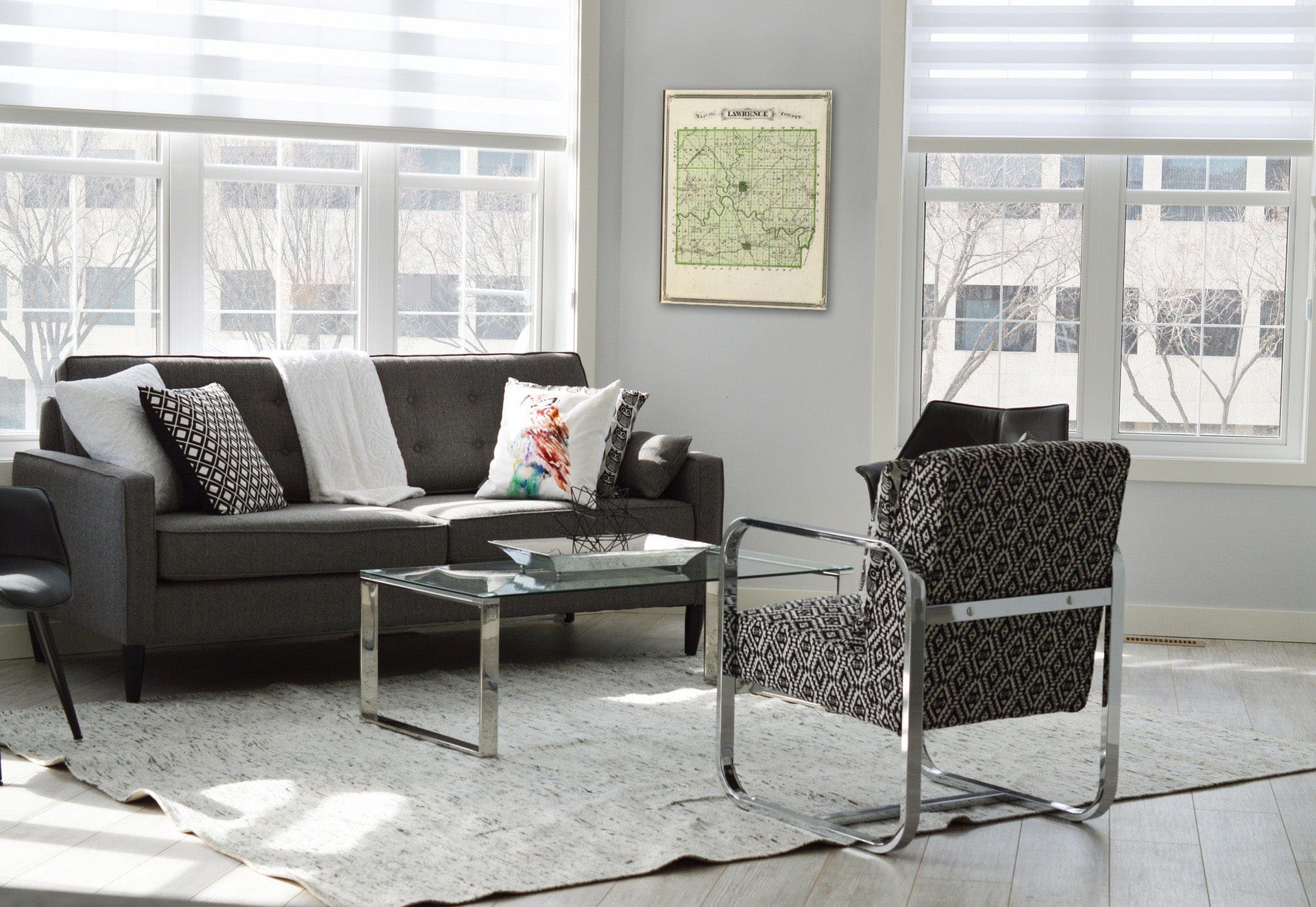 Historic Map : 1876 Map of Lawrence County. - Vintage Wall Art