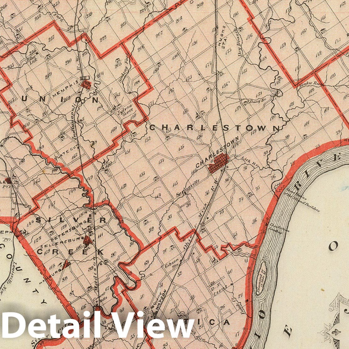 Historic Map : 1876 Map of Clark County. v1 - Vintage Wall Art