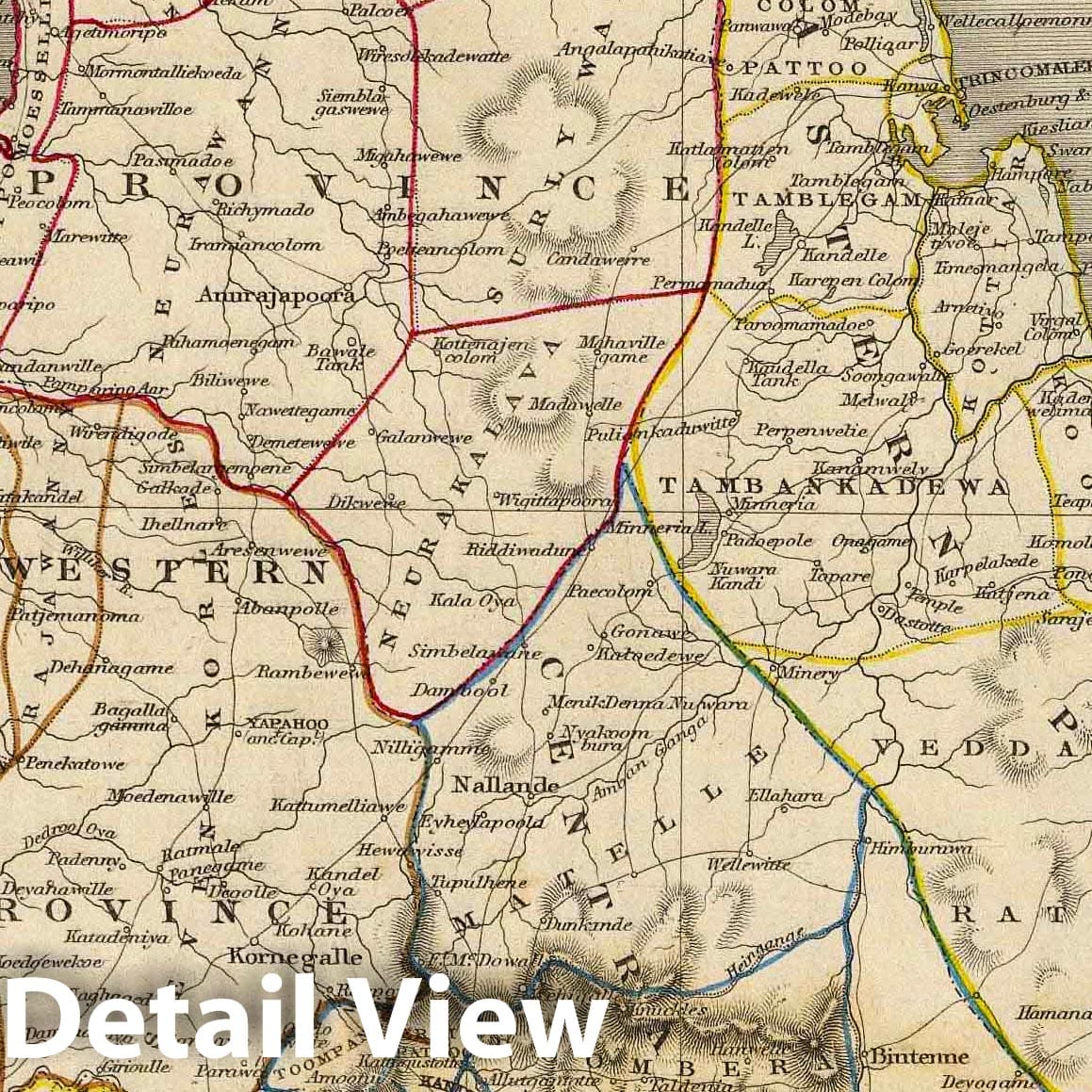 Historic Map : 1851 Ceylon. - Vintage Wall Art