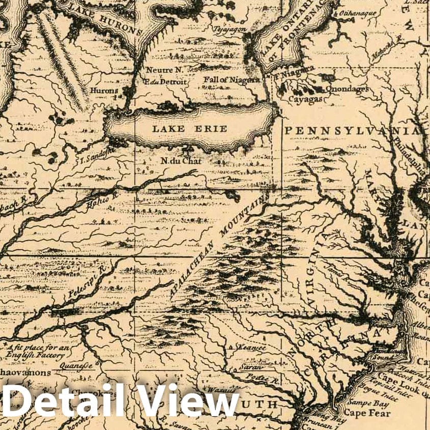 Historic Map : Plate 27. Facsimile Cartography 1492-1867. Popple Map, 1733. - Vintage Wall Art