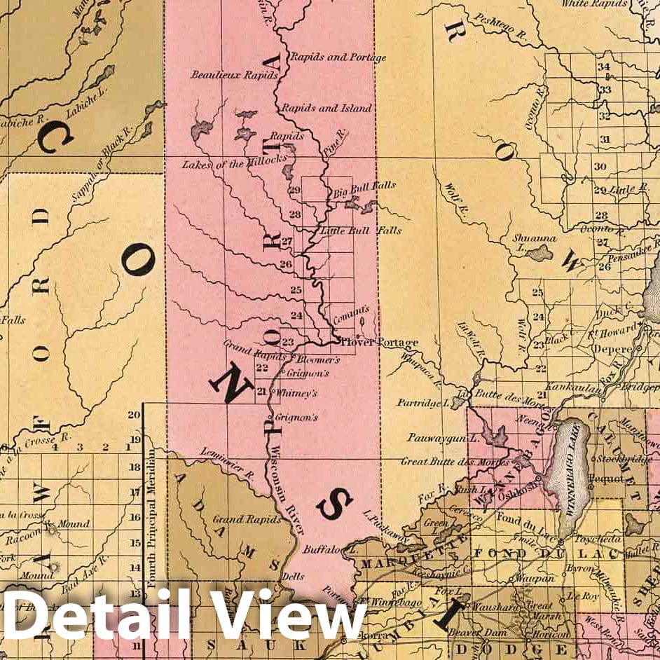 Historic Map : 1850 Wisconsin. - Vintage Wall Art