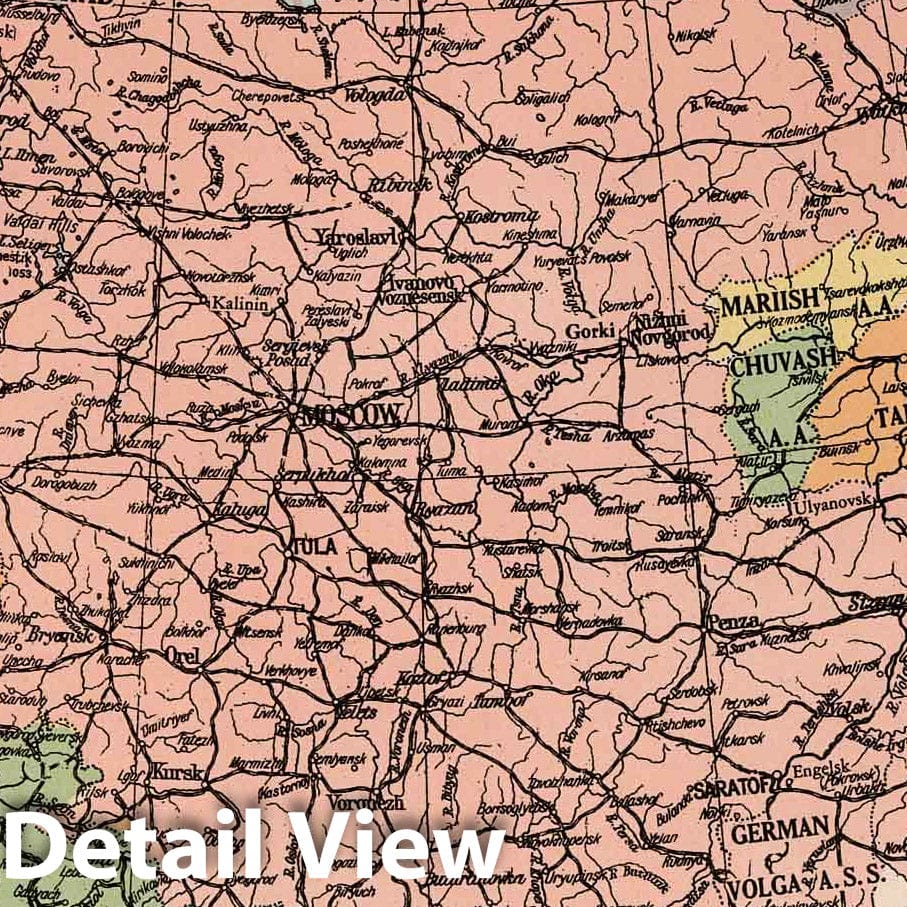 Historic Map : 1935 U.S.S.R. (Russia) and Adjacent States - Vintage Wall Art