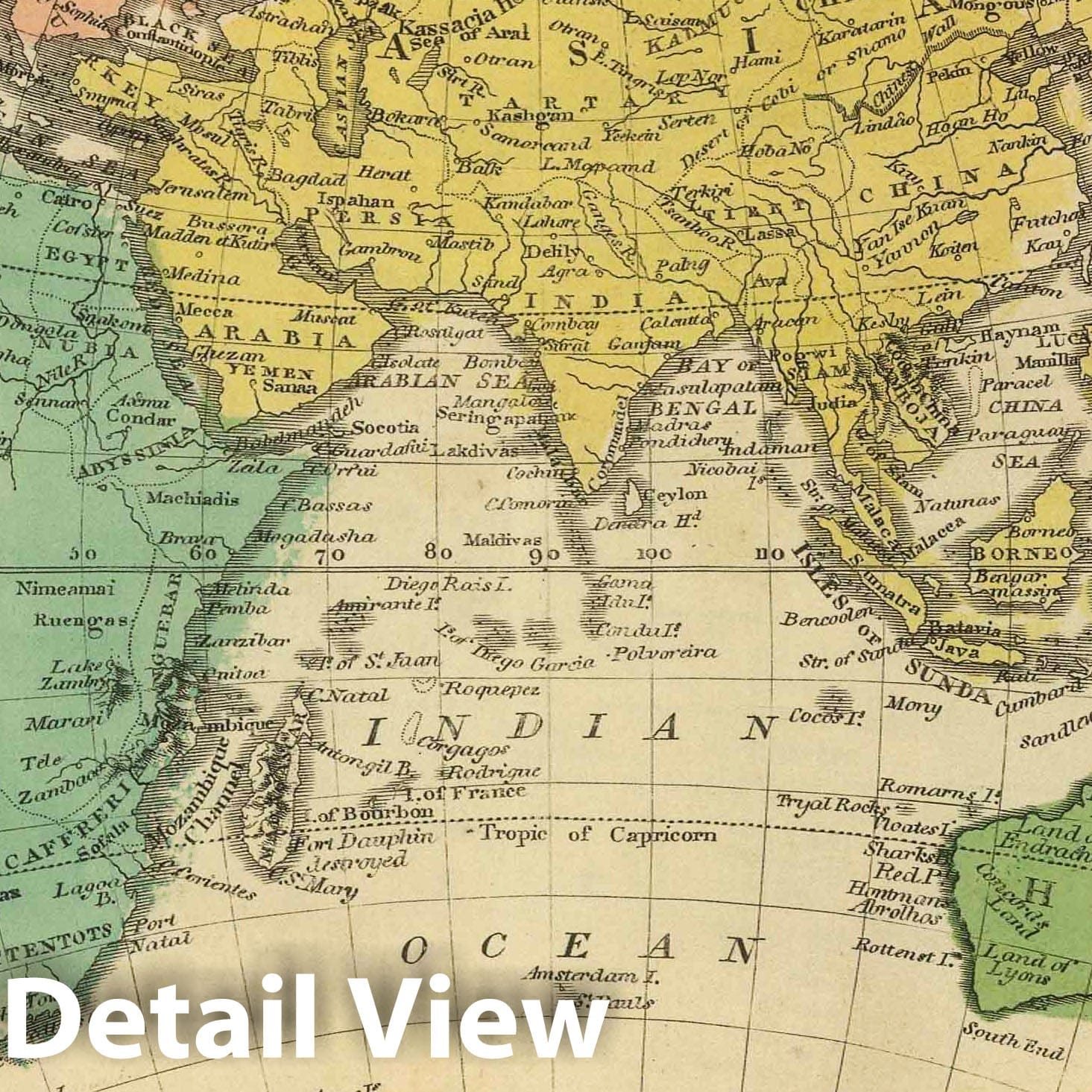 Historic Map : 1816 Eastern Hemisphere. - Vintage Wall Art