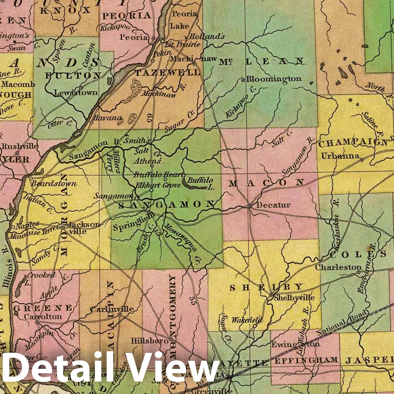 Historic Map : 1836 New Map Of Illinois. - Vintage Wall Art