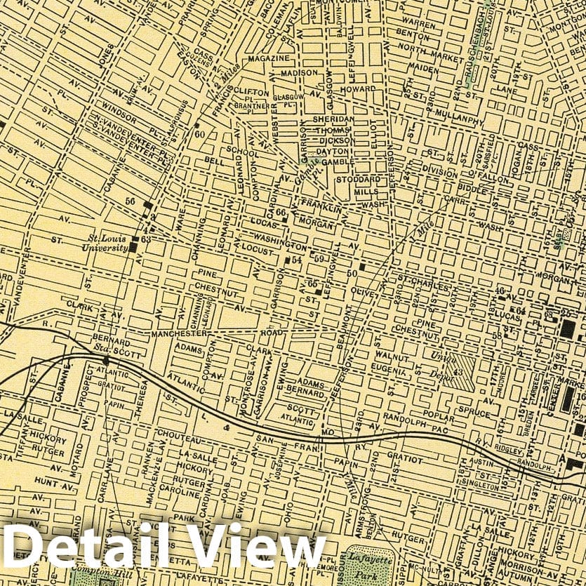 Historic Map : 1891 Map of St. Louis, Mo. 81 - Vintage Wall Art