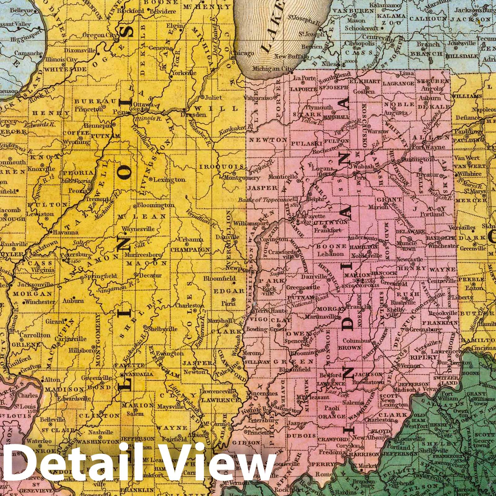 Historic Wall Map : School Atlas - 1839 Map of the Western States. - Vintage Wall Art