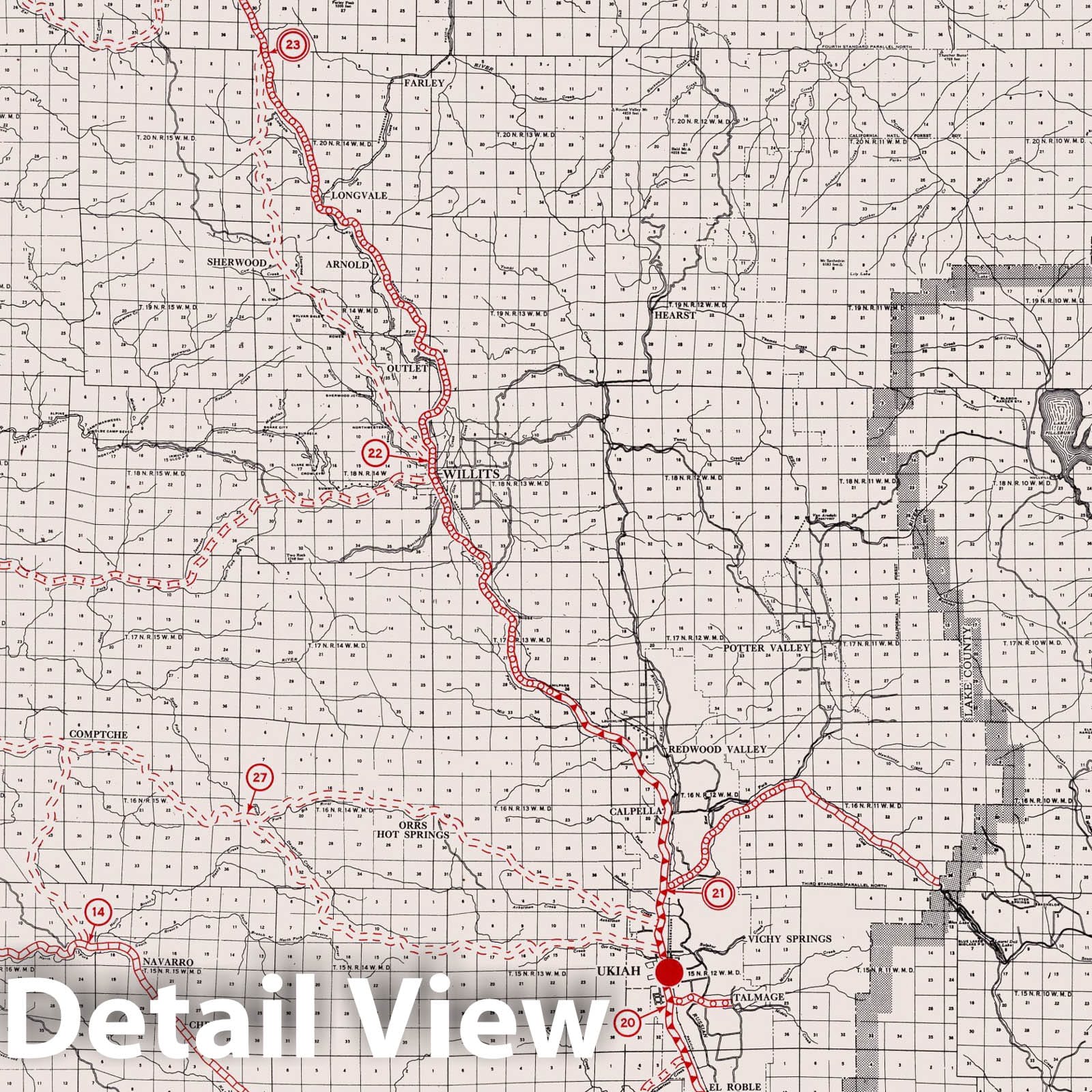 Historic Map - 1935 Mendocino County, Atlas - Vintage Wall Art
