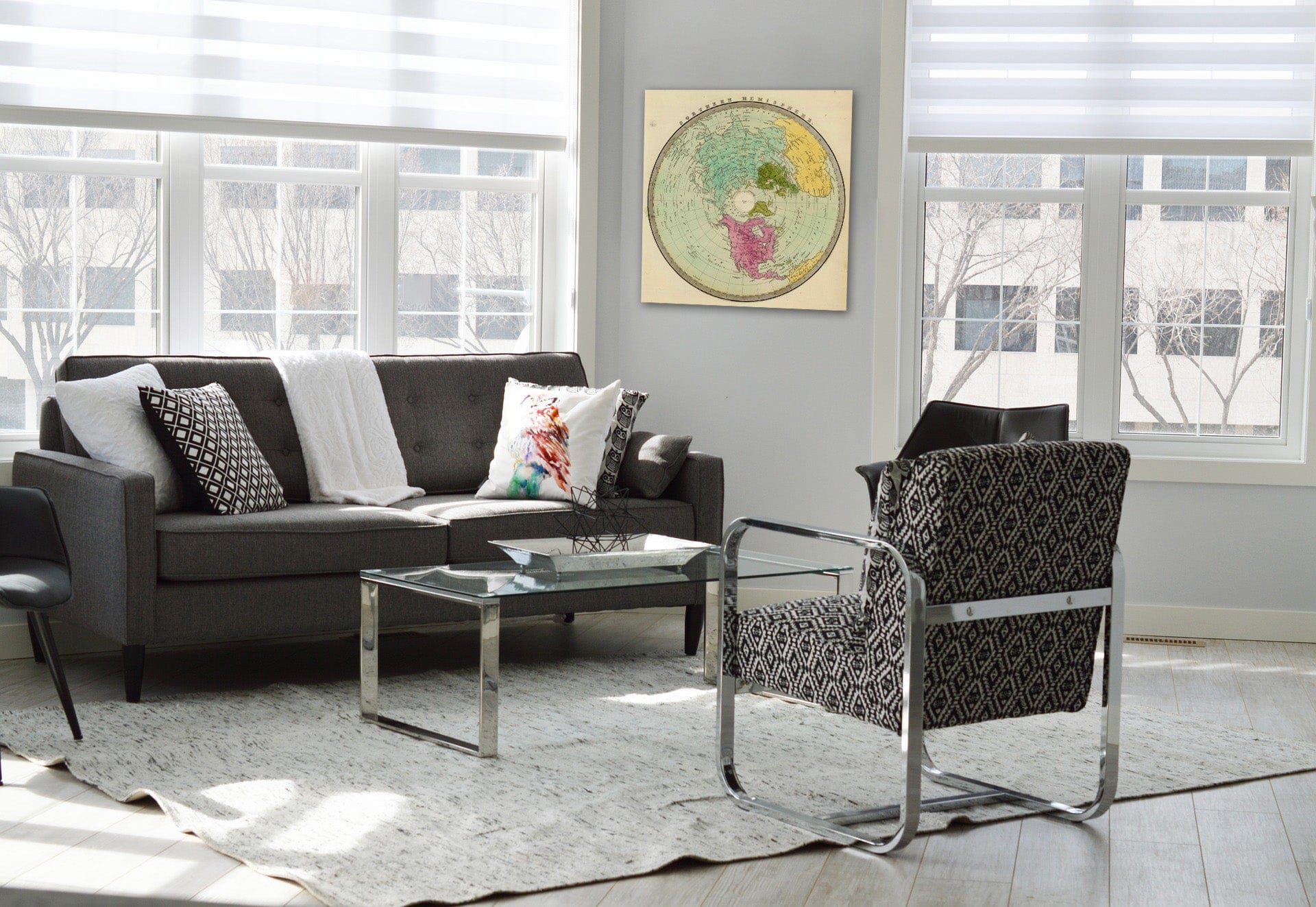 Historic Map : 1840 Northern Hemisphere. - Vintage Wall Art