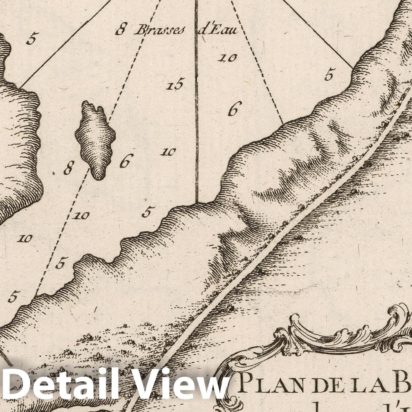 Historic Map : Cuba , Santiago (Cuba), 1764 Plan de la baye de St Yago dans I'isle de Cube. , Vintage Wall Art