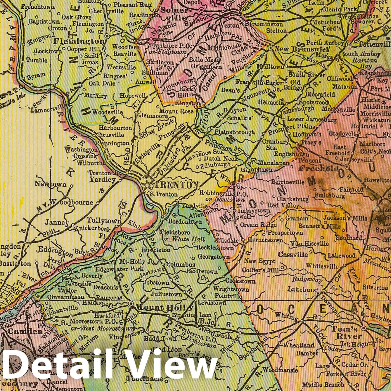 Historic Map : 1909 New Jersey. - Vintage Wall Art