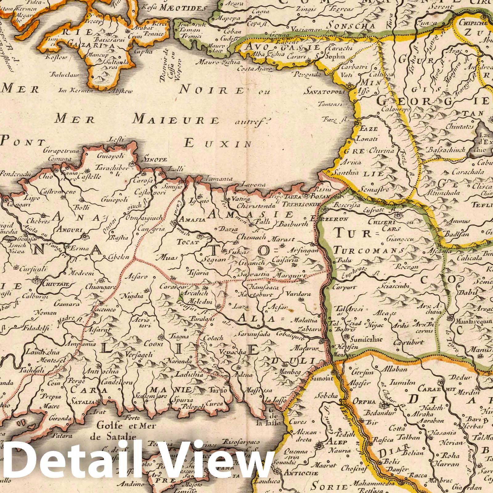 Historic Map : 1697 Estates of the Empire of Asia Turks. - Vintage Wall Art