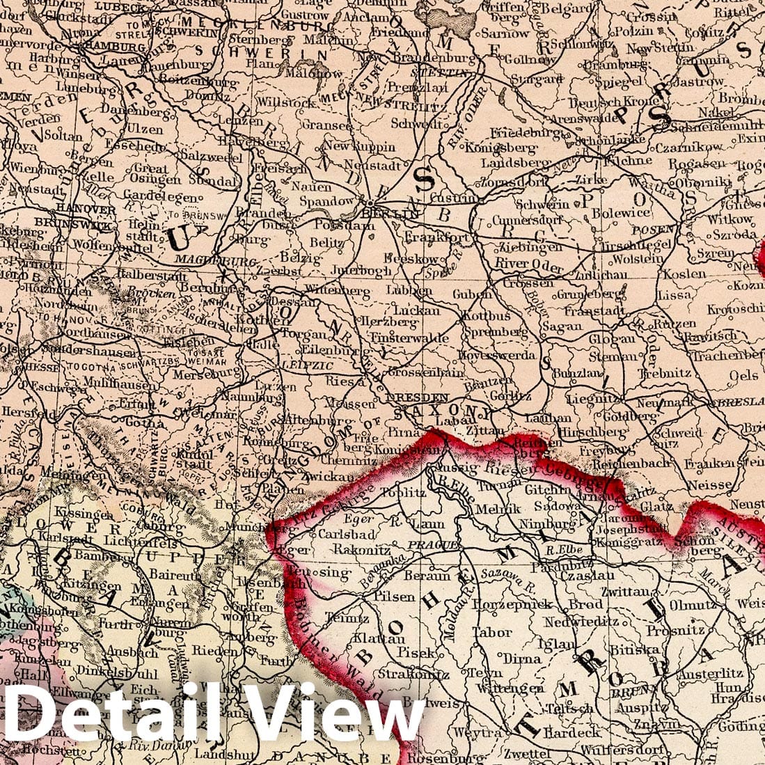 Historic Map : 1877 Prussia, And The German States - Vintage Wall Art