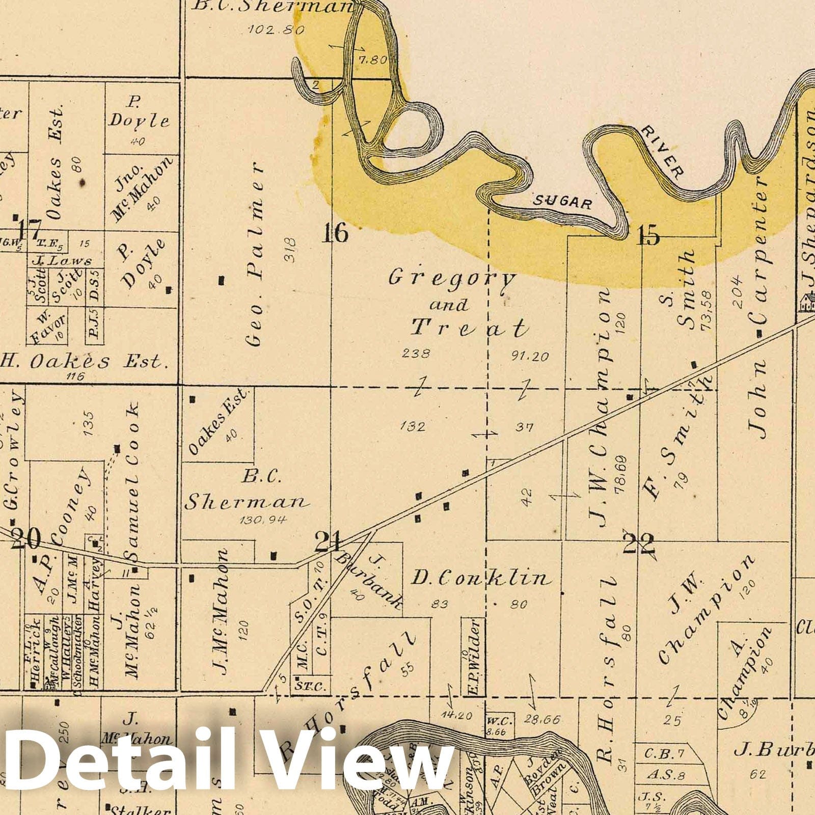 Historic Map : 1886 Harrison Township, Winnebago County, Illinois. - Vintage Wall Art