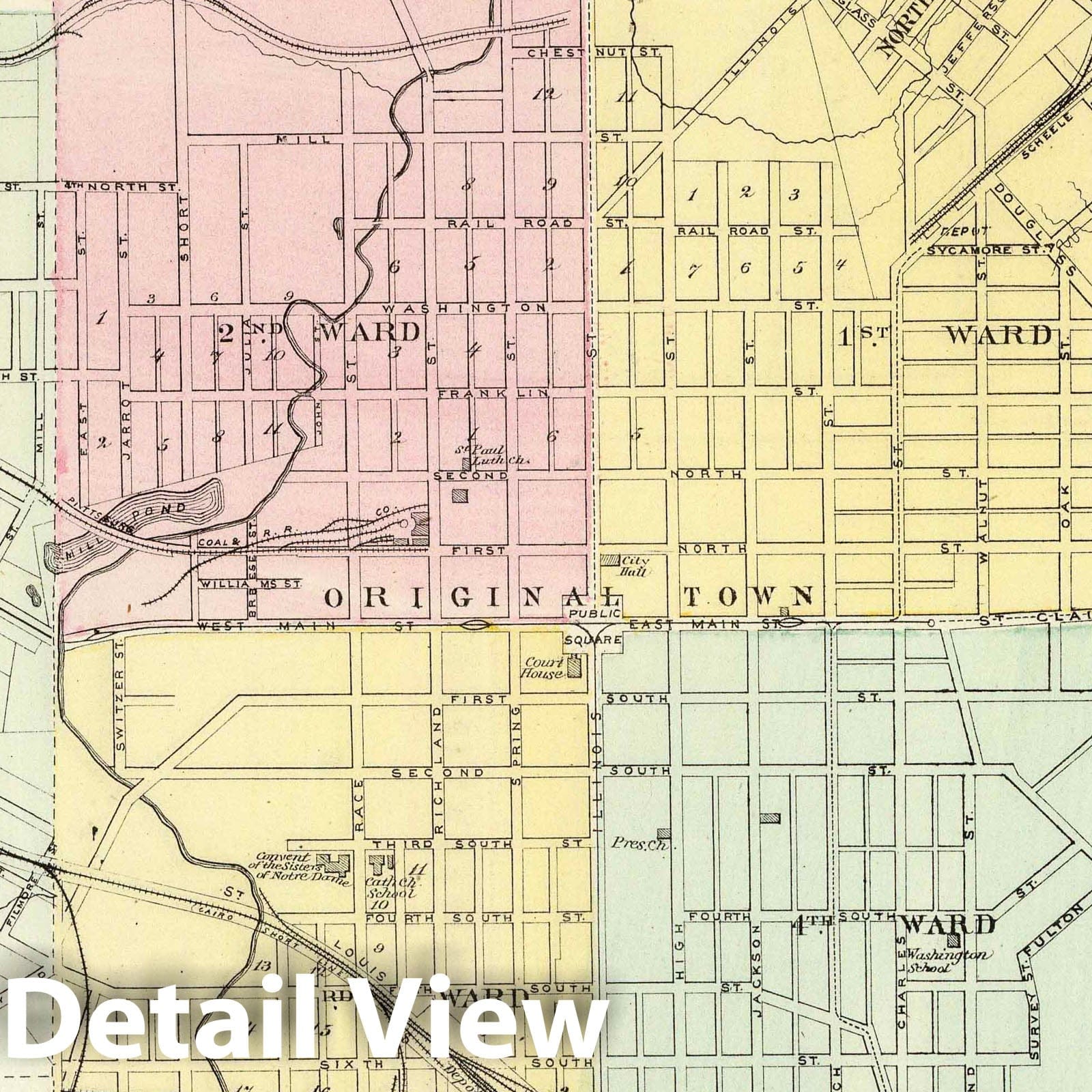 Historic Map : 1876 Belleville. - Vintage Wall Art