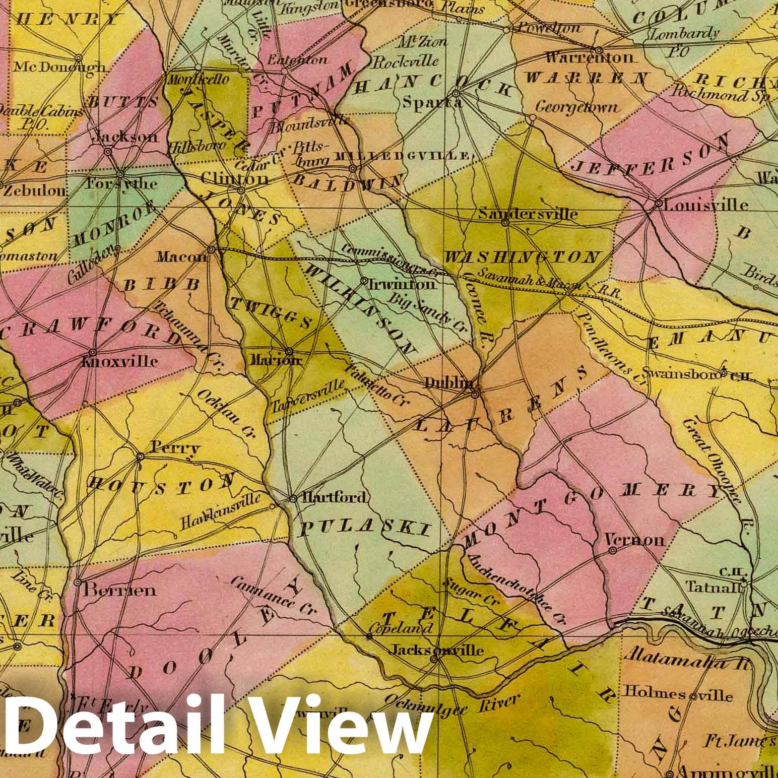 Historic Map : 1840 Georgia. - Vintage Wall Art