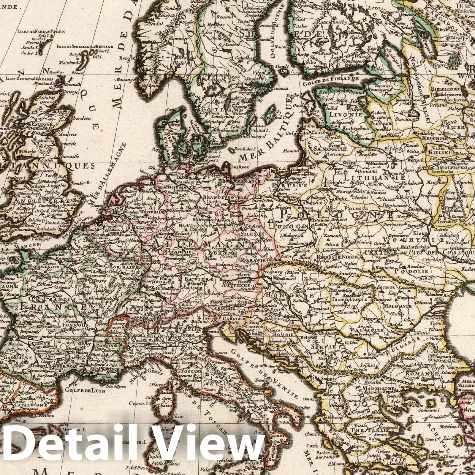 Historic Map : 1706 L'Europe. - Vintage Wall Art