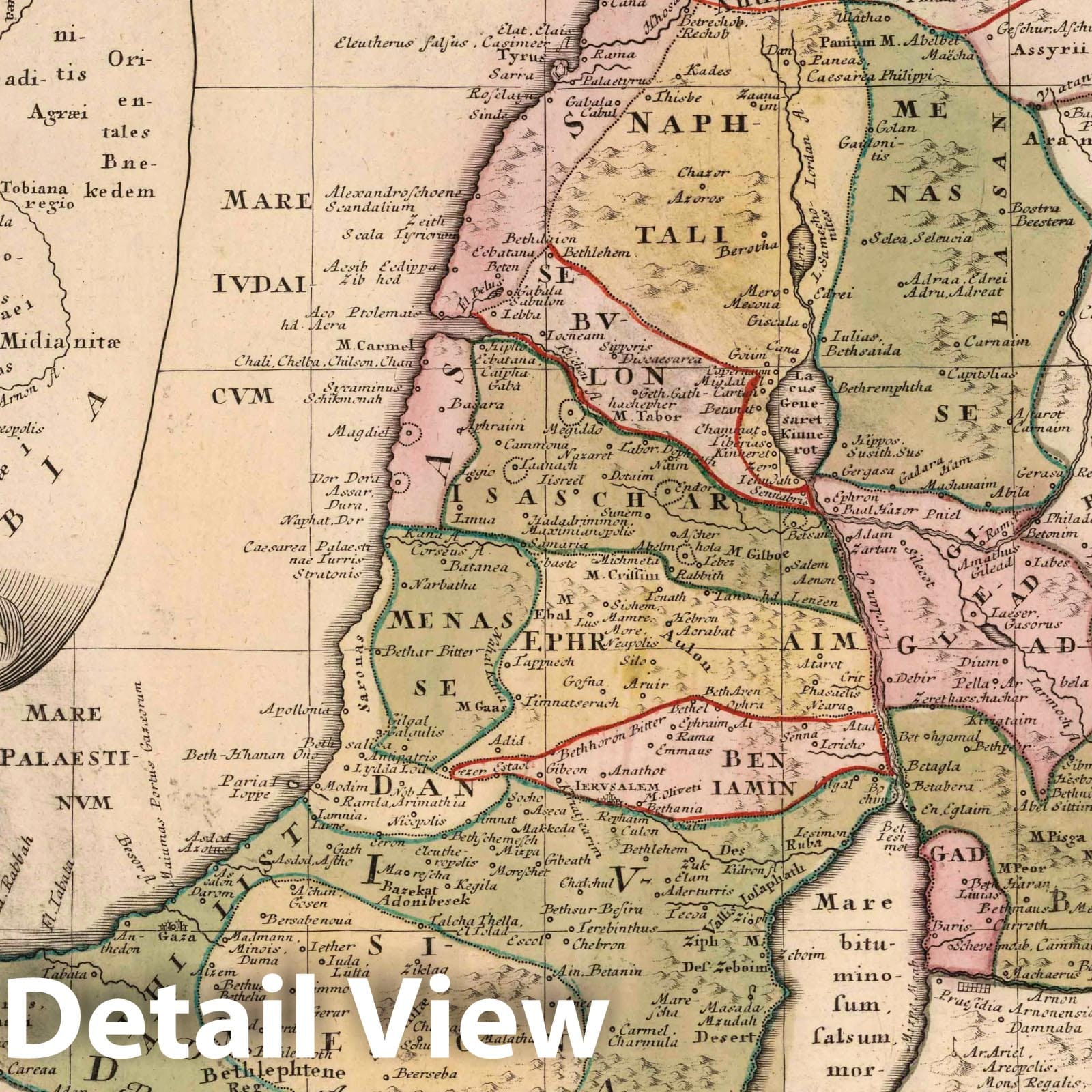 Historic Map : Palestine, 1750 Palaestina in XII Tribus, Atlas , Vintage Wall Art