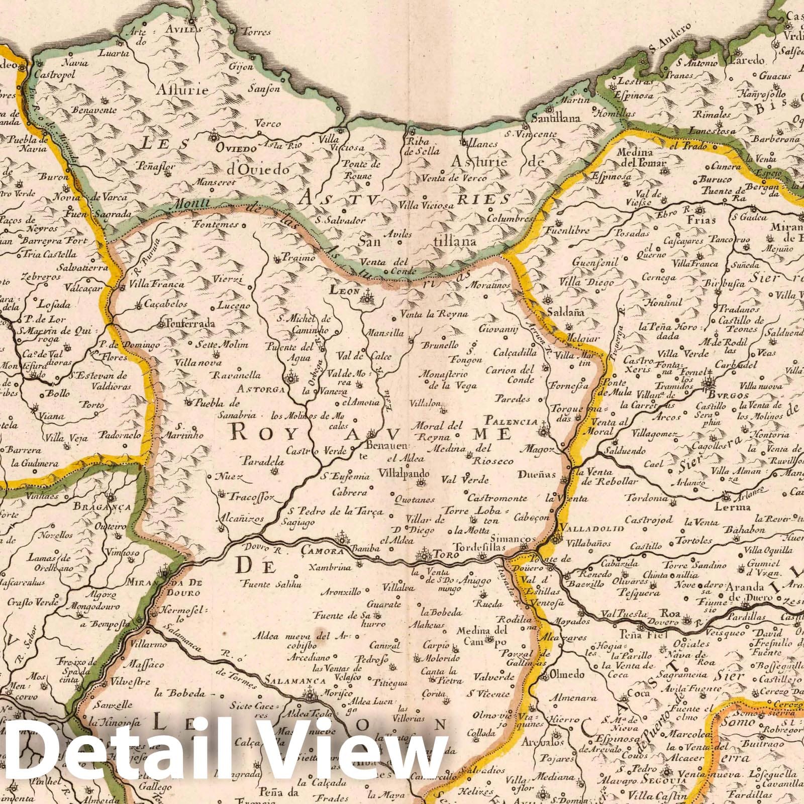 Historic Map : 1701 Estates of the Crown of Castile, Spain. - Vintage Wall Art