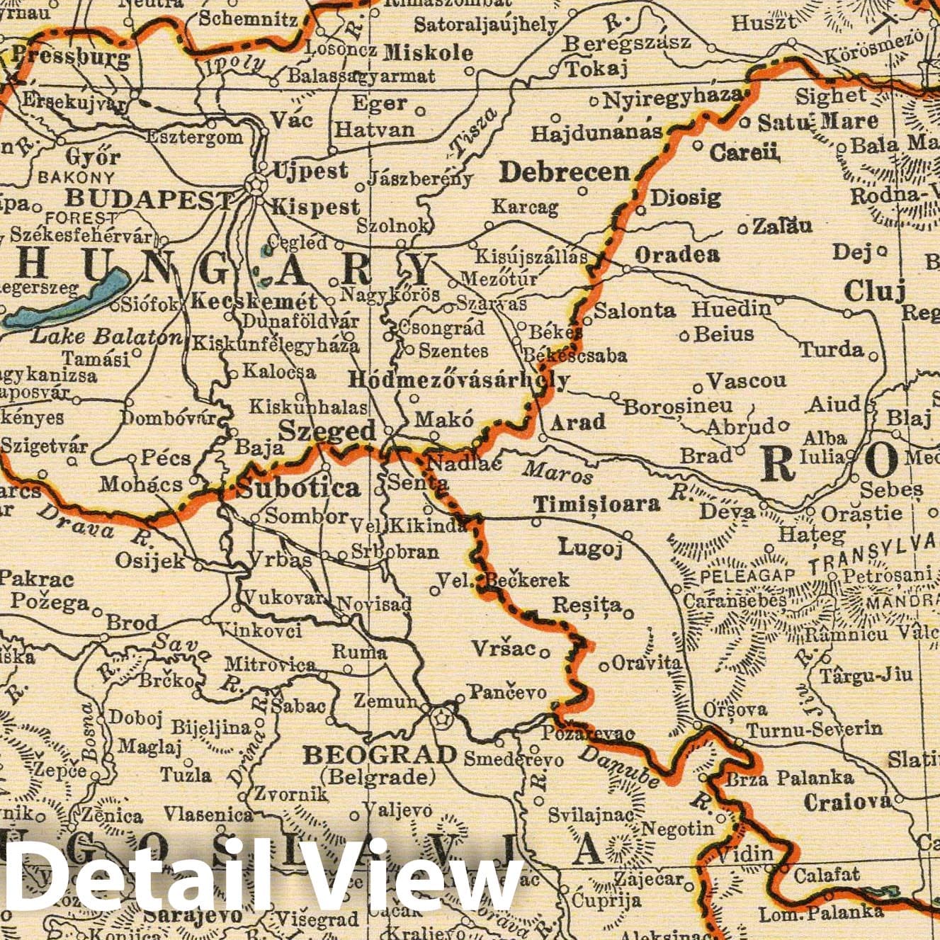 Historic Map - World Atlas - 1939 Rand McNally Popular map of the Central Europe - Vintage Wall Art