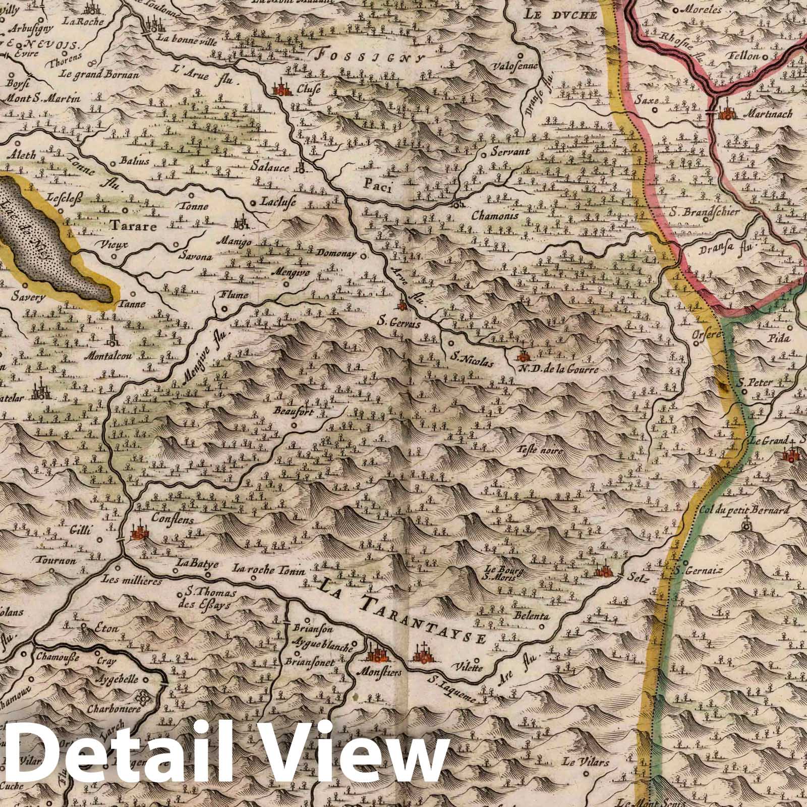 Historic Map : Savoy , France 1682 Sabaudia Ducatus. Savoye. , Vintage Wall Art