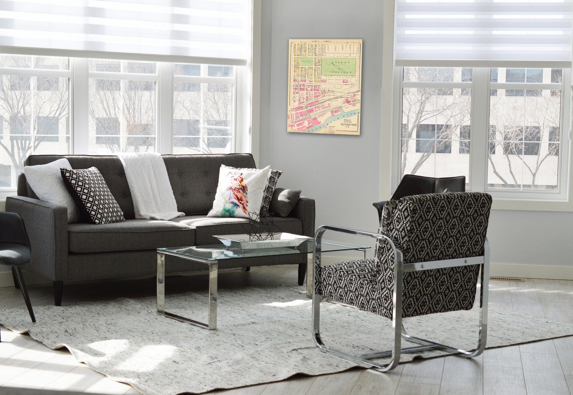 Historic Map : 1892 Manchester, N.H, part. - Vintage Wall Art