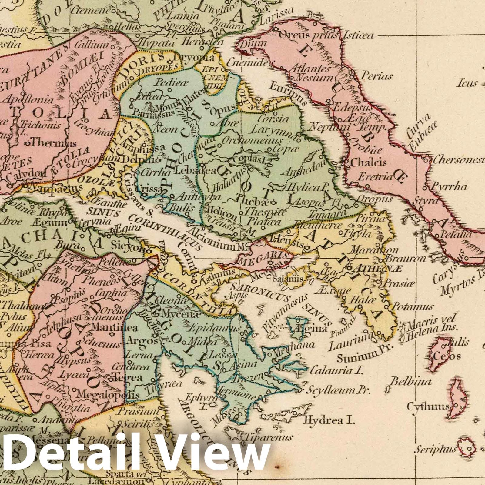 Historic Map : Greece; Albania, Crete 1815 Graecia Antiqua. , Vintage Wall Art