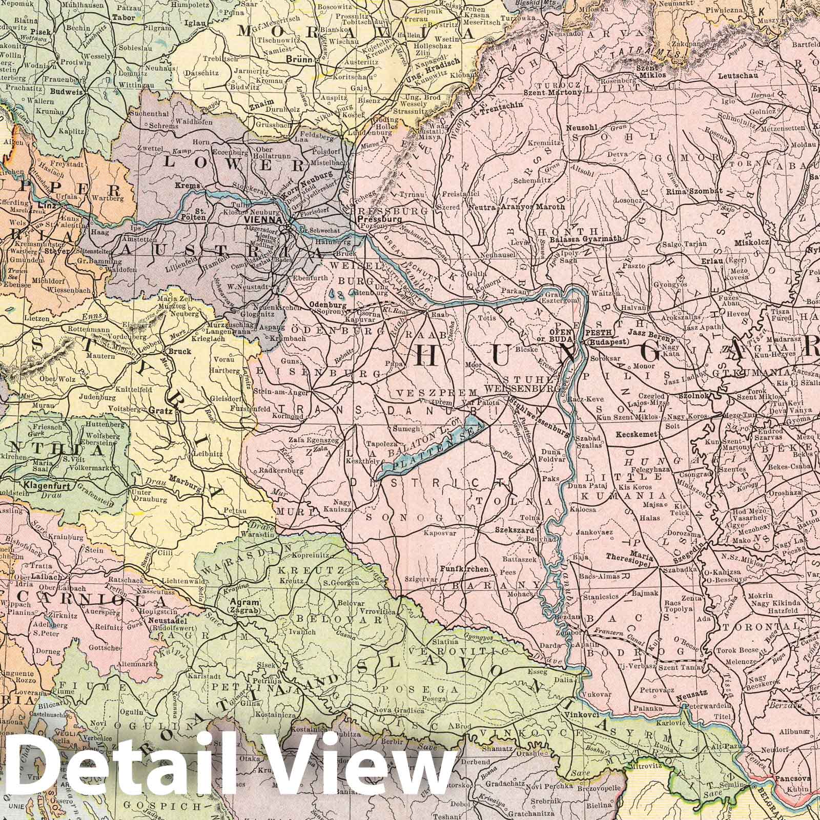 Historic Map : 1901 Austro-Hungarian Monarchy - Vintage Wall Art