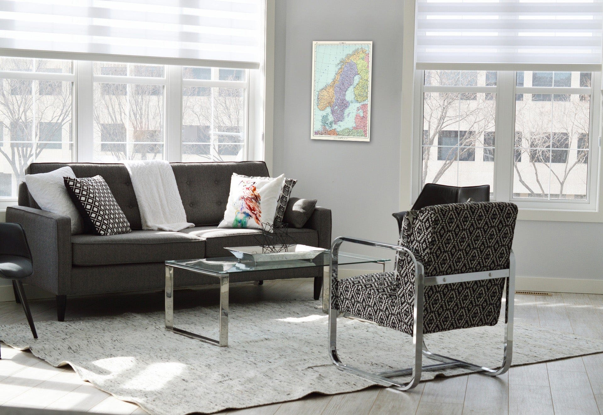 Historic Map : 1967 57. Scandanavia, Political. The World Atlas. - Vintage Wall Art