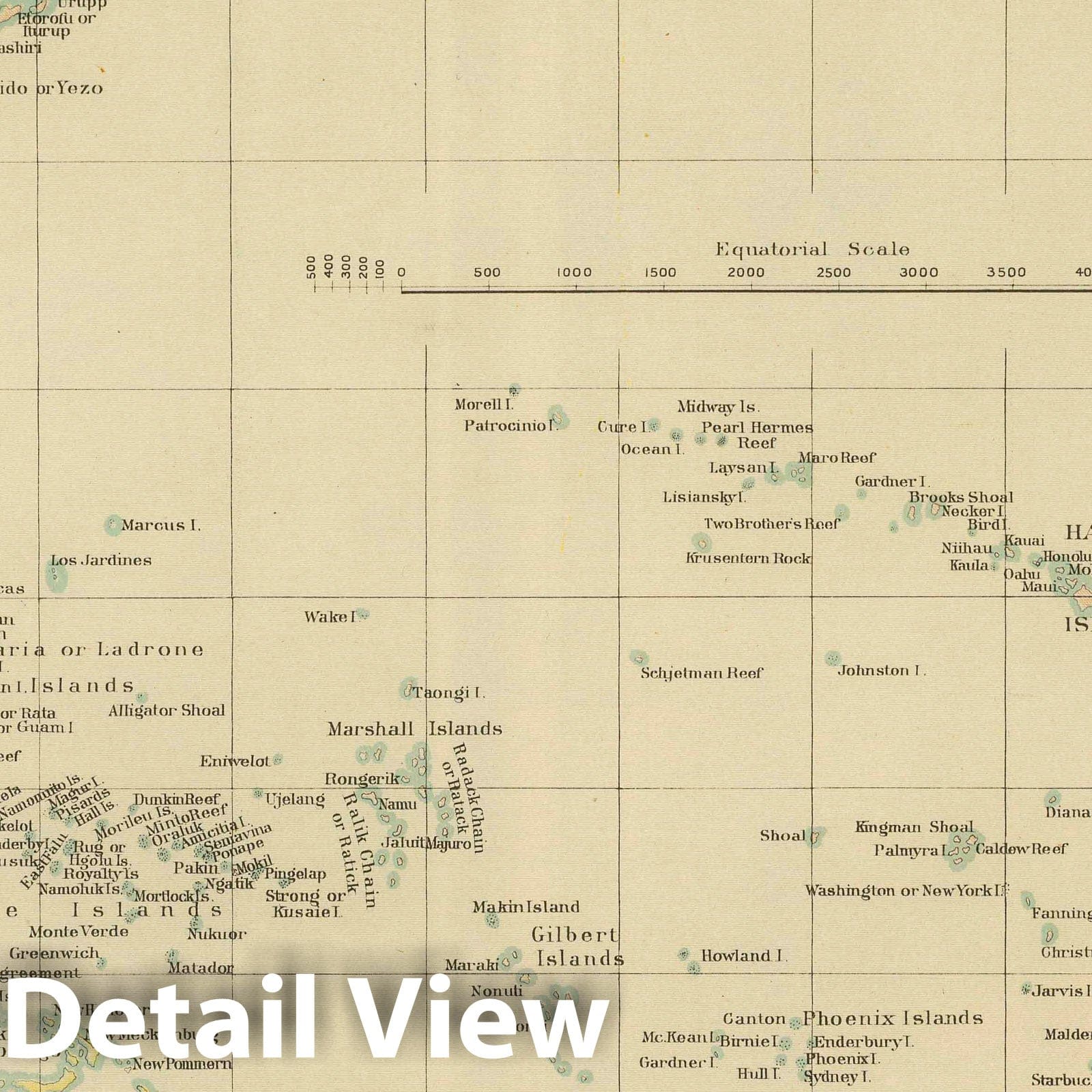 Historic Map : Oceania, Pacific 1899 No. 1. Pacifico. , Vintage Wall Art