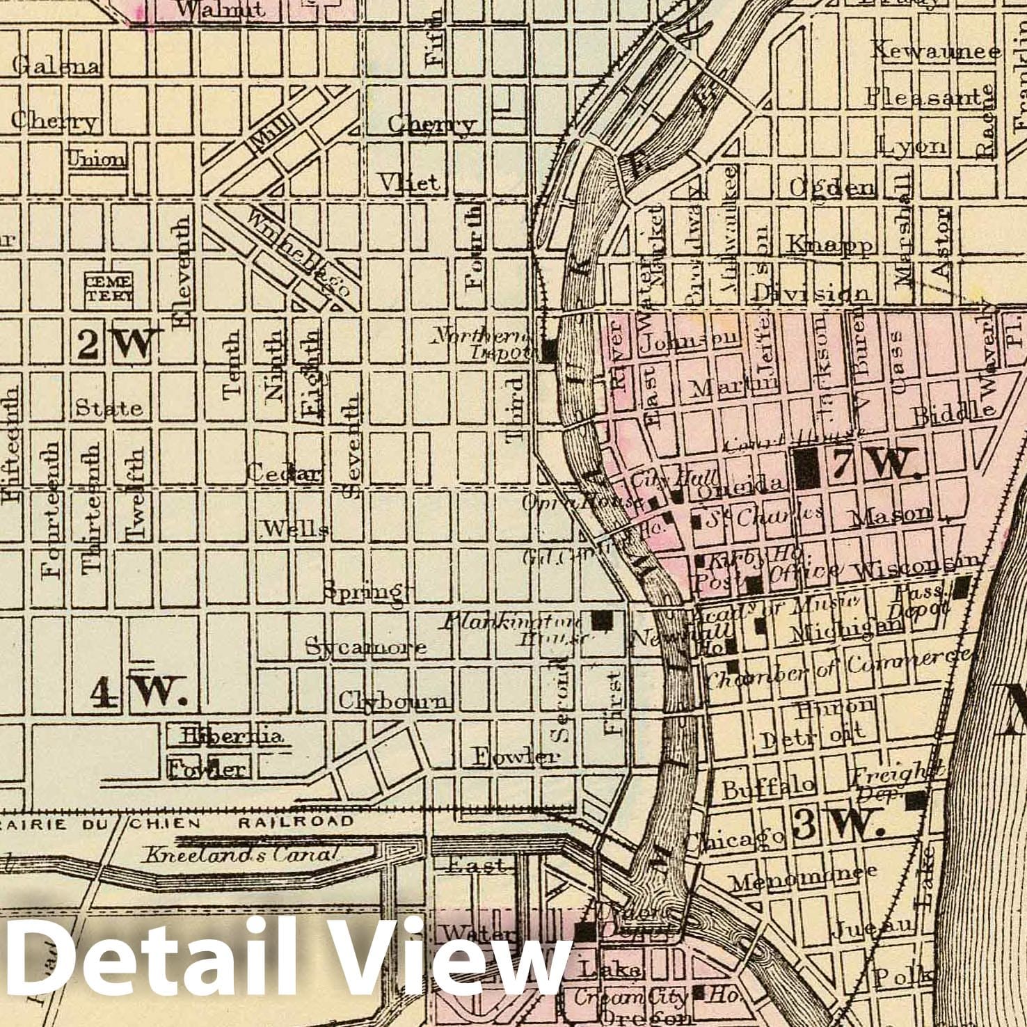 Historic Map : 1880 Milwaukee. - Vintage Wall Art