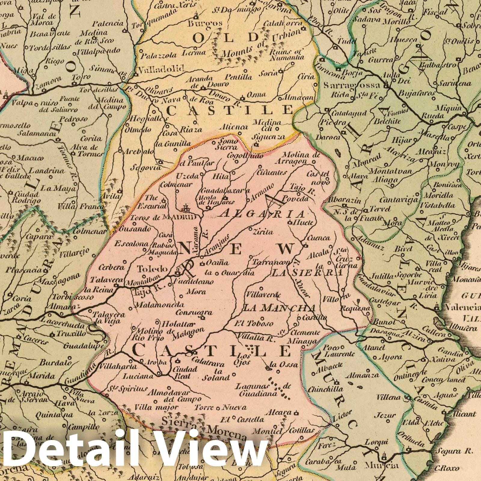 Historic Map : 1794 Spain and Portugal. - Vintage Wall Art