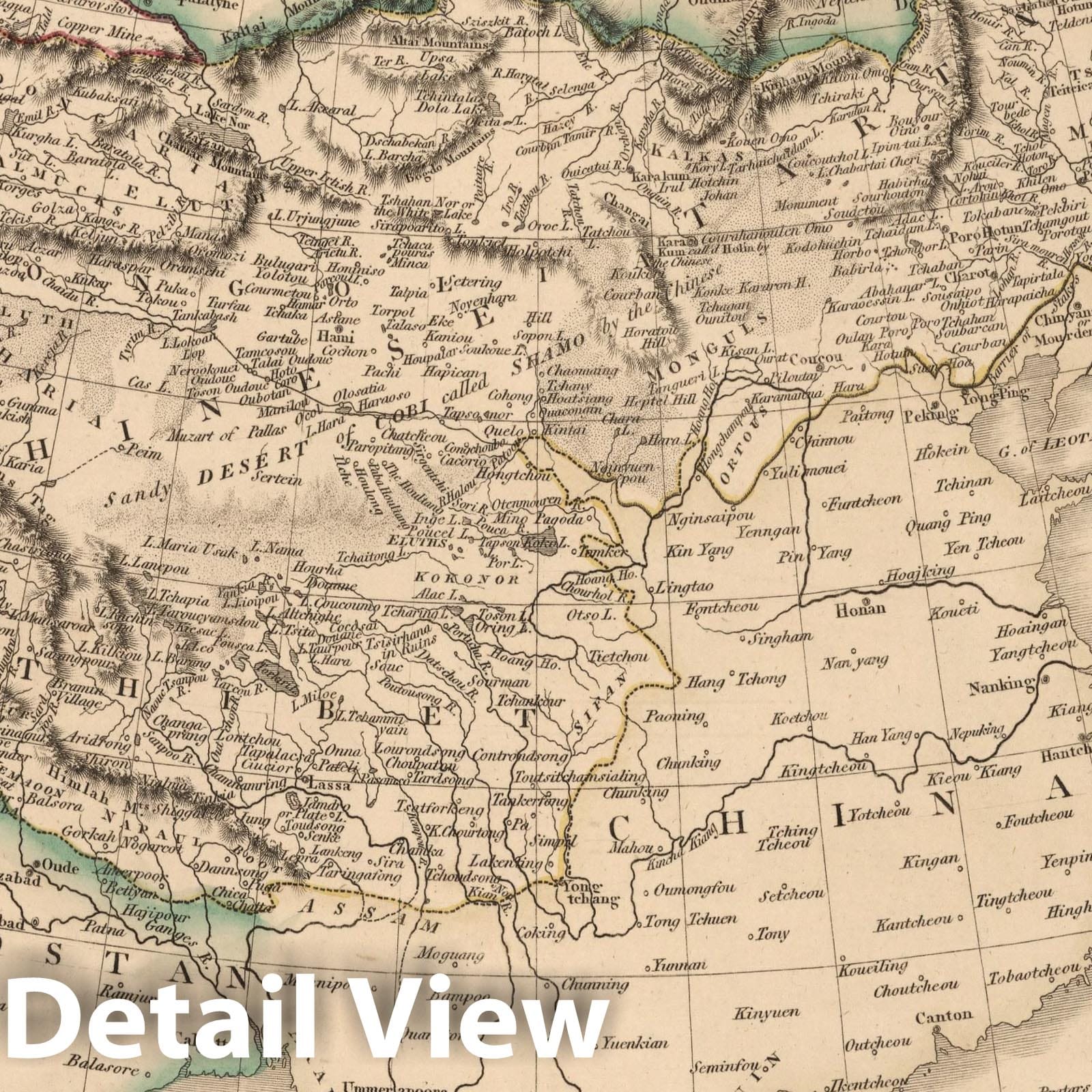 Historic Wall Map : 1808 Central Asia. - Vintage Wall Art