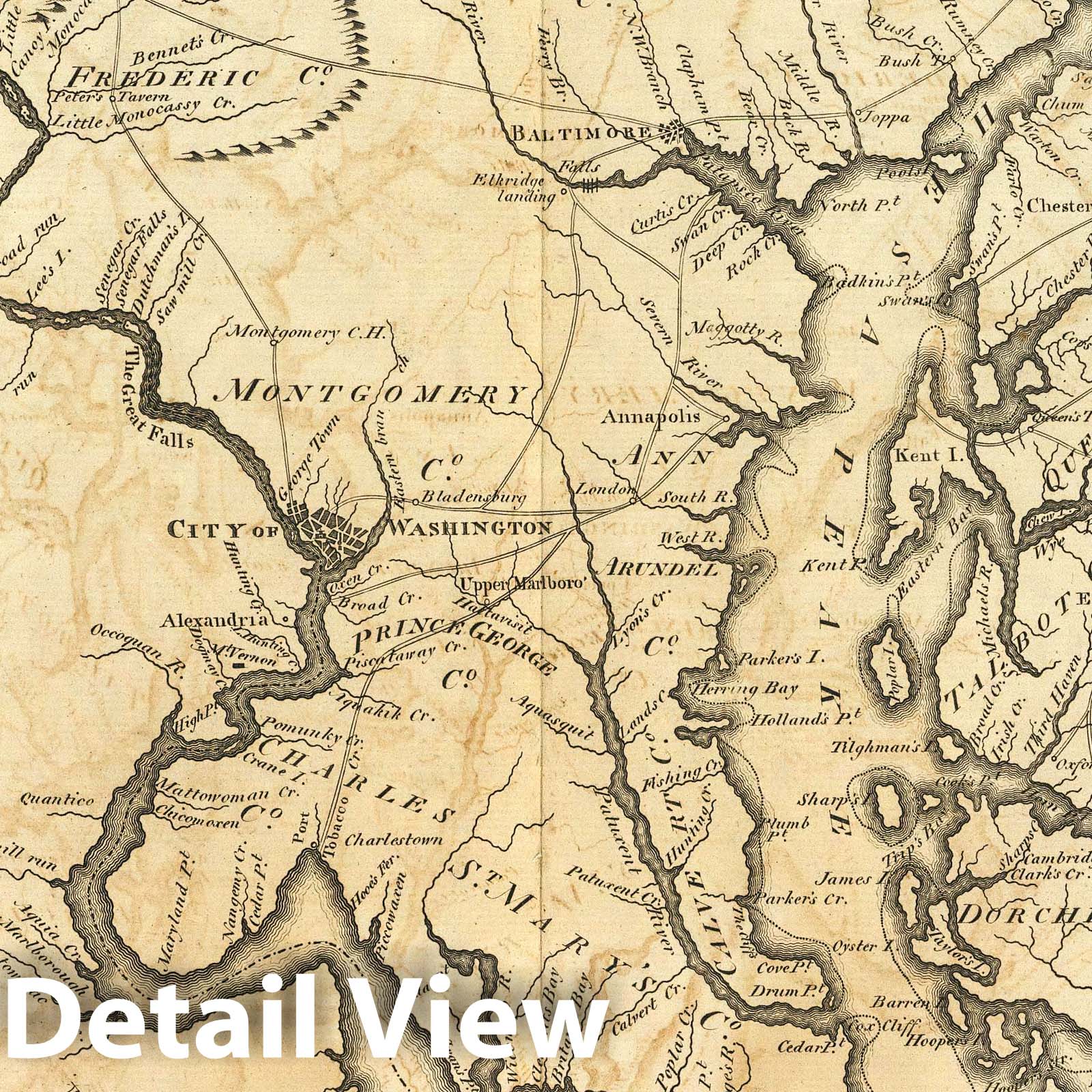 Historic Wall Map : National Atlas - 1795 State of Maryland. - Vintage Wall Art