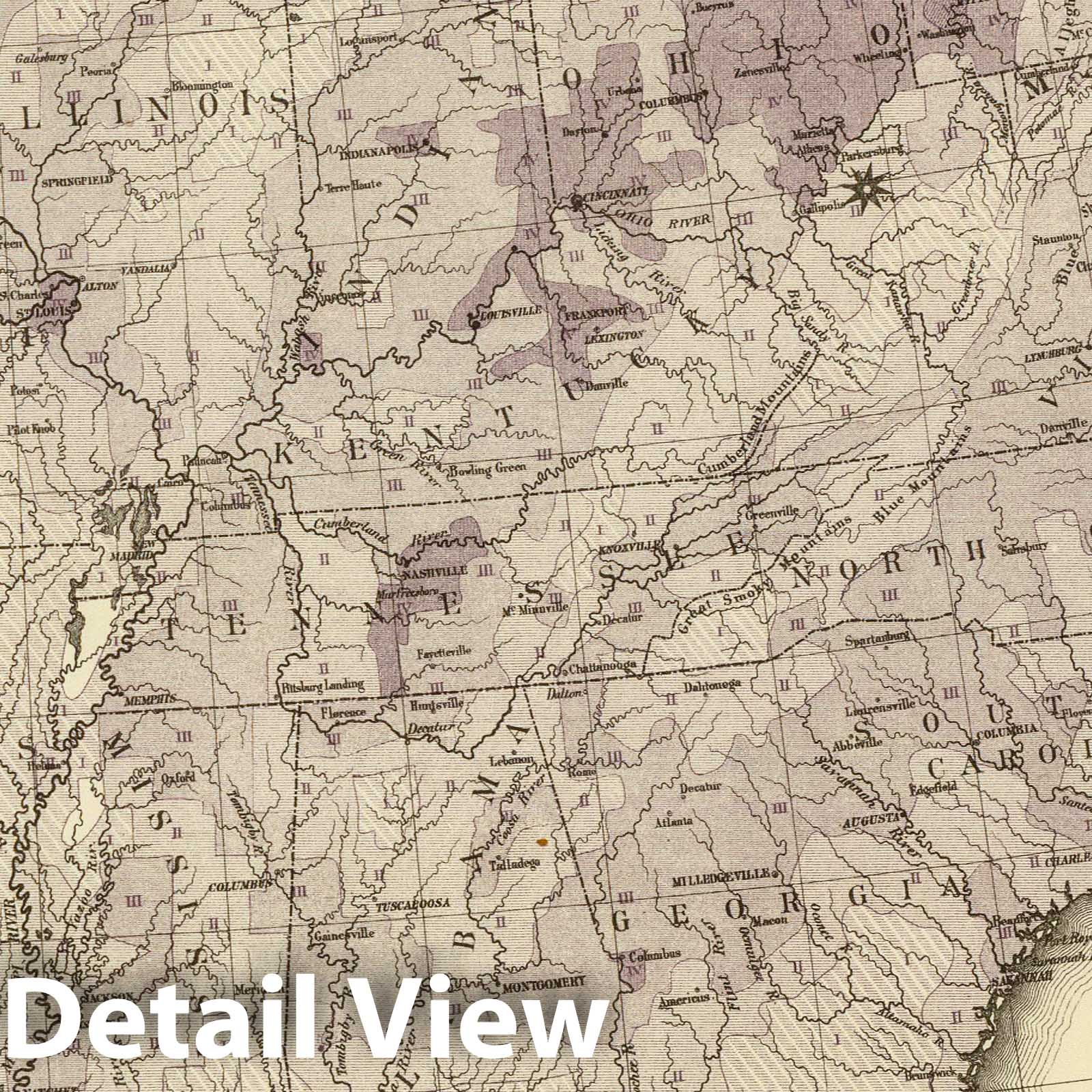 Historic Map : Statistical Atlas - 1874 US Population 1850. - Vintage Wall Art