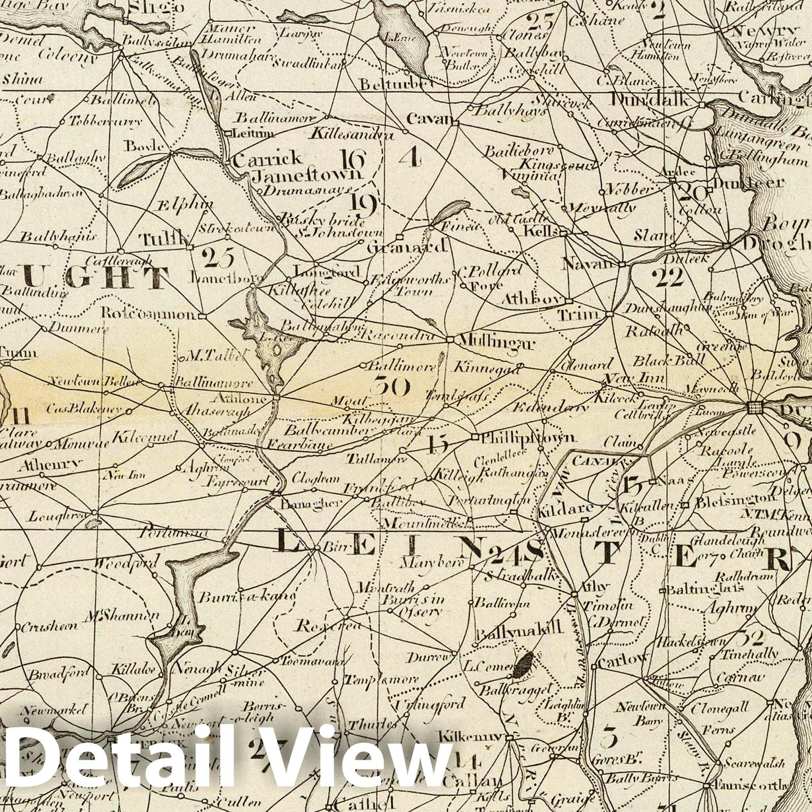 Historic Map : 1796 Map of Ireland. - Vintage Wall Art