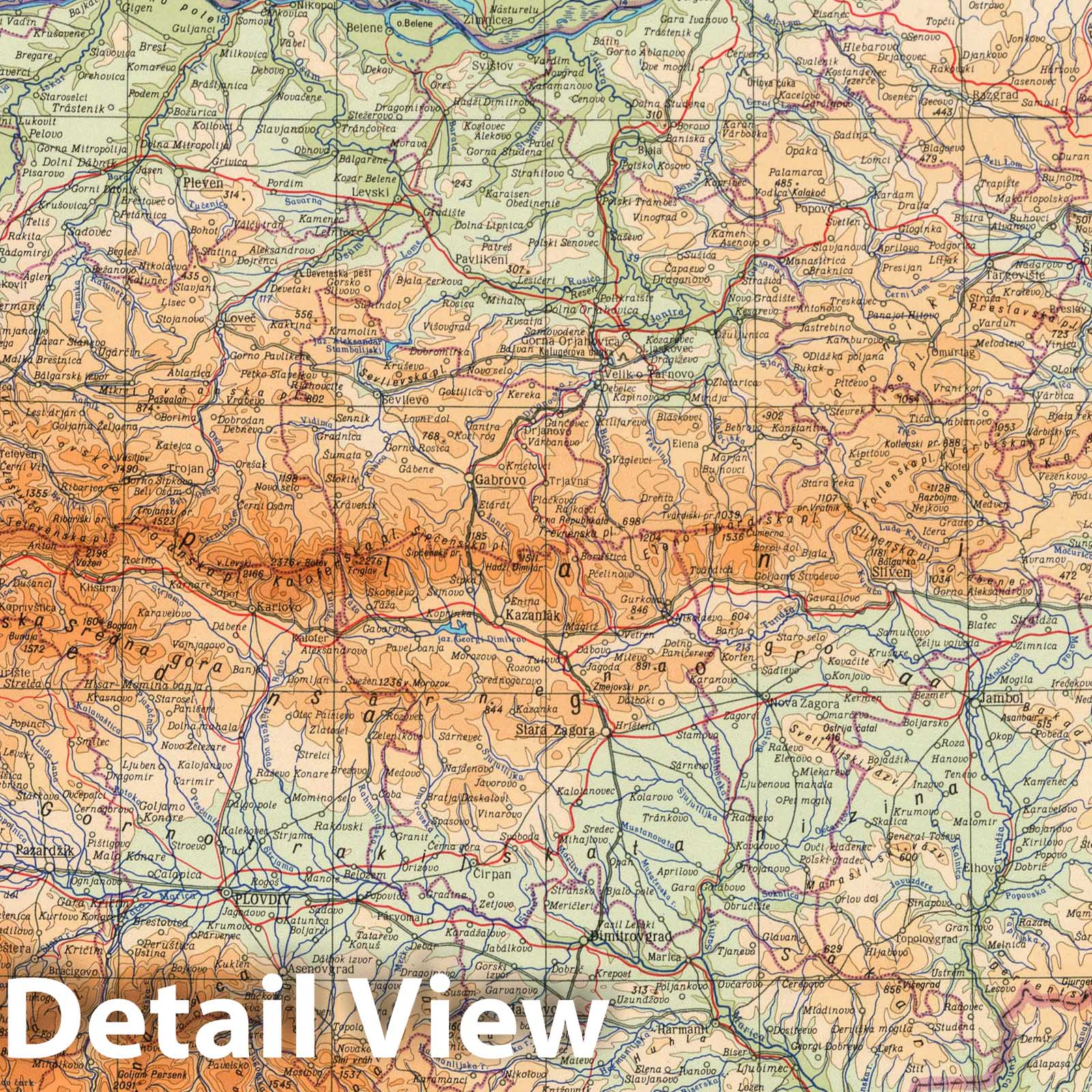 Historic Map : 1967 95. Bulgaria. The World Atlas. - Vintage Wall Art