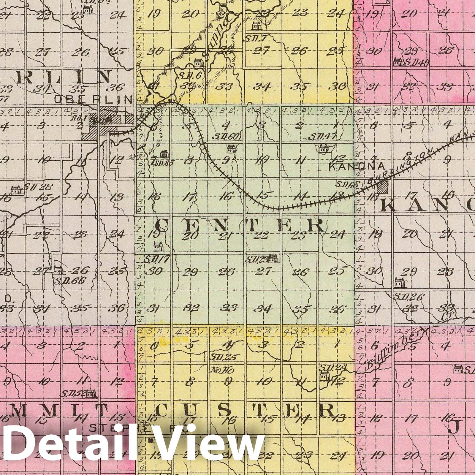 Historic Wall Map : 1887 Decatur Co, Kansas. - Vintage Wall Art