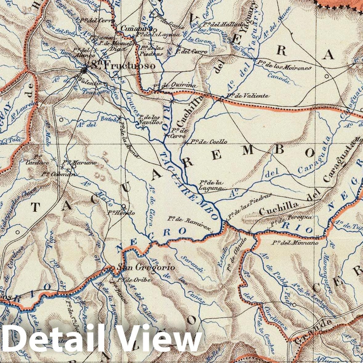 Historic Map - National Atlas - 1888 Mapa de la Republica Oriental del Uruguay. - Vintage Wall Art