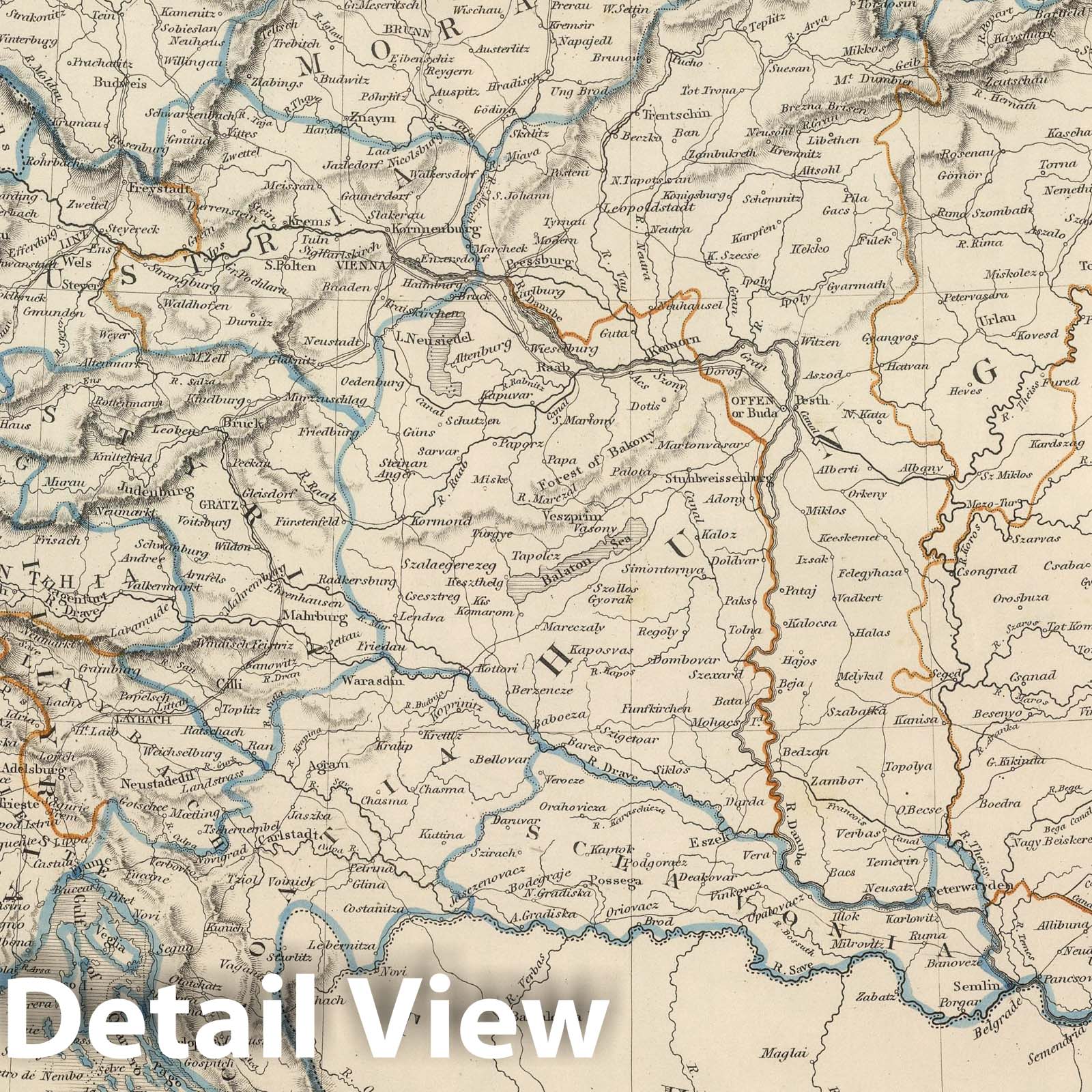 Historic Map : 1849 Austrian Empire. - Vintage Wall Art