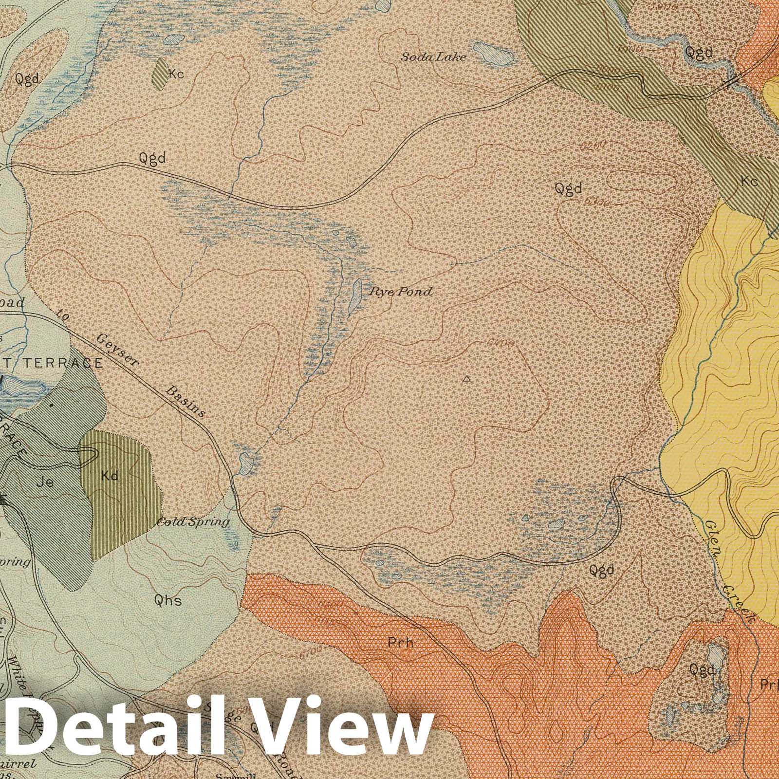 Historic Map : 1904 Mammoth Hot Springs and Vicinity. v2 - Vintage Wall Art