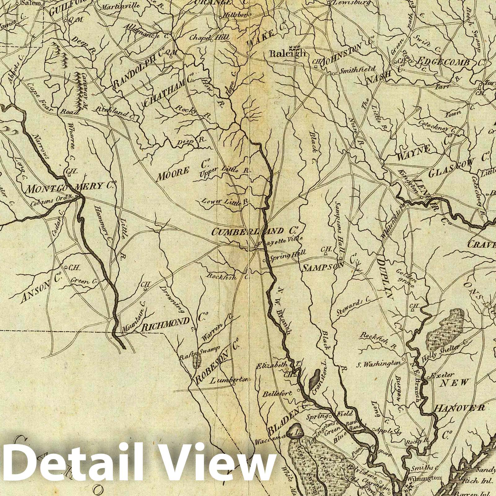 Historic Map : National Atlas - 1796 State of North Carolina. - Vintage Wall Art