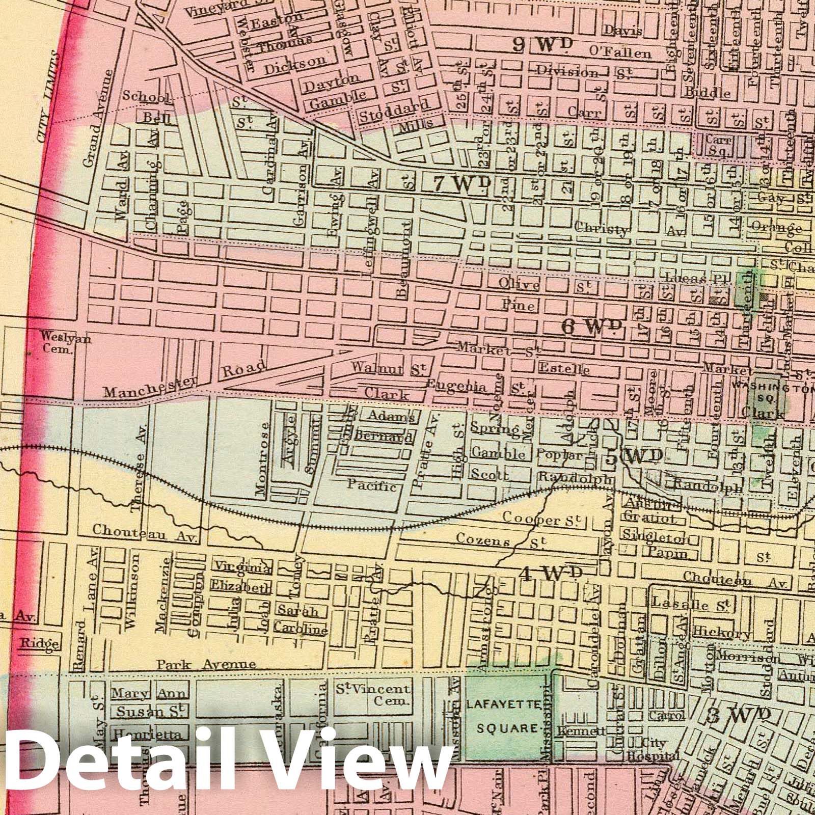 Historic Map : 1870 St. Louis. - Vintage Wall Art