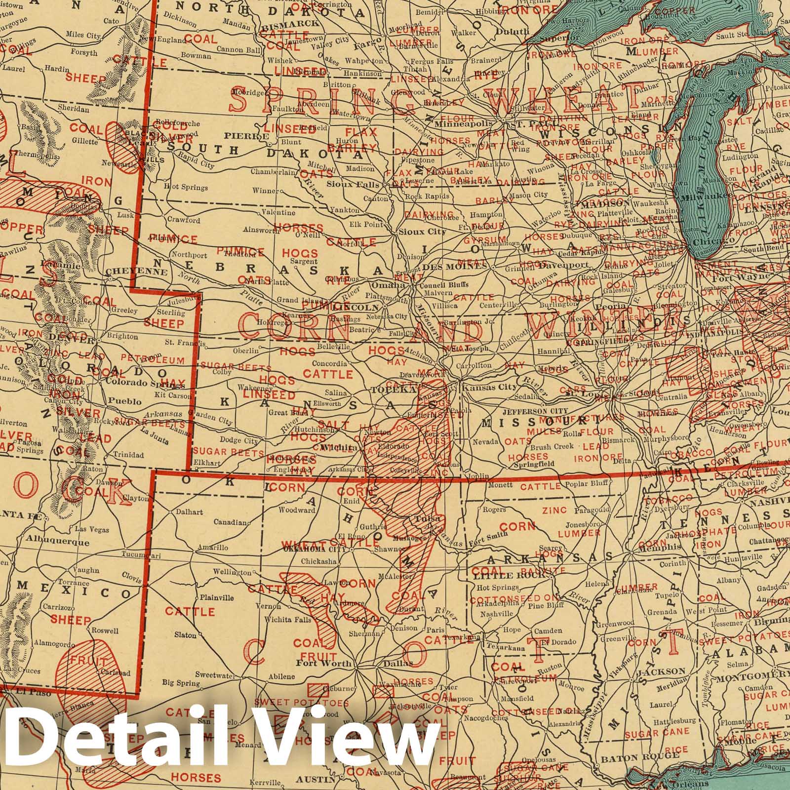 Historic Map : National Atlas - 1924 Industrial Map of the United States. - Vintage Wall Art