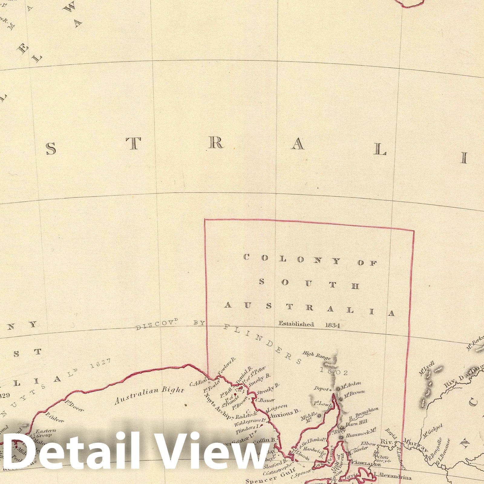 Historic Map : 1840 Australia in 1839. - Vintage Wall Art