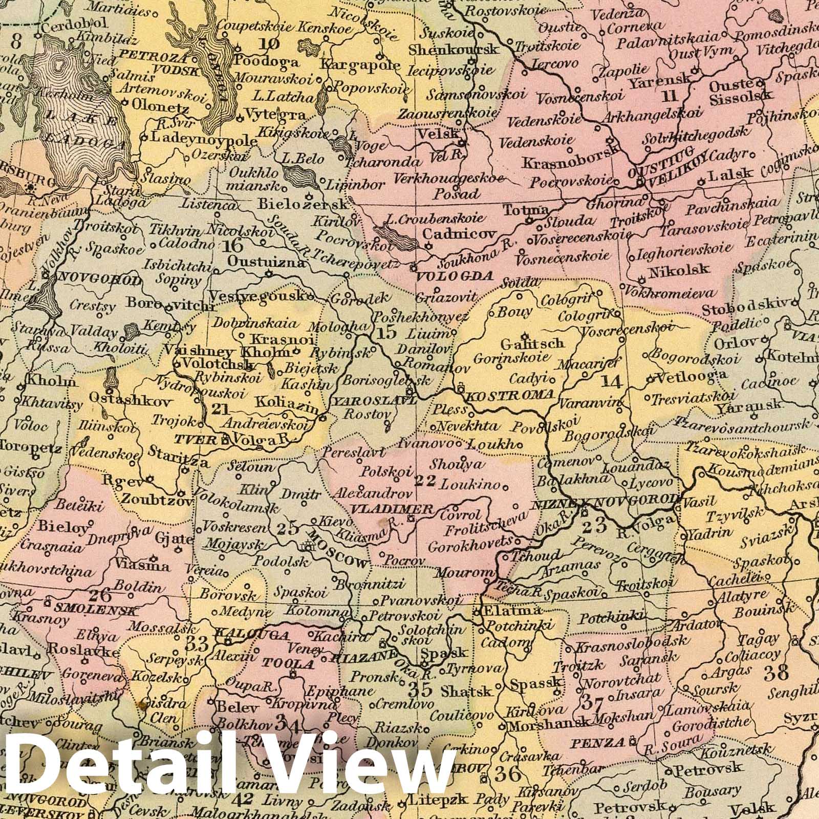 Historic Wall Map : 1853 Russia in Europe - Vintage Wall Art