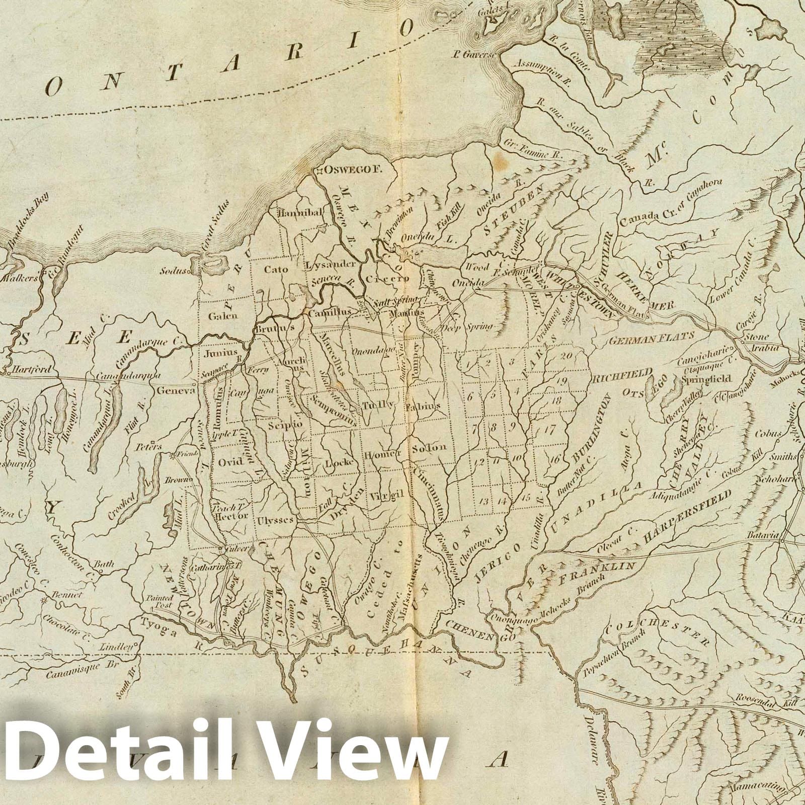 Historic Map : 1796 State of New York. - Vintage Wall Art