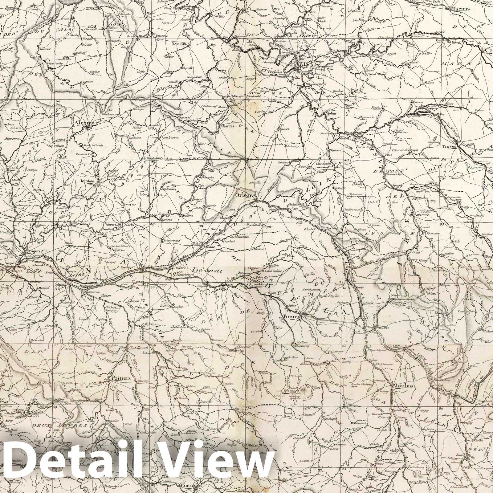 Historic Map : France, , Europe 1816 Composite: No. 1-2: Tableau geographique de la navigation interieure du Territoire , Vintage Wall Art