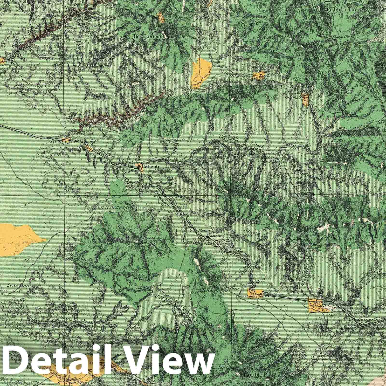 Historic Map : National Atlas - 1879 73A. Land Classification Map Of Part Of Southern California. - Vintage Wall Art
