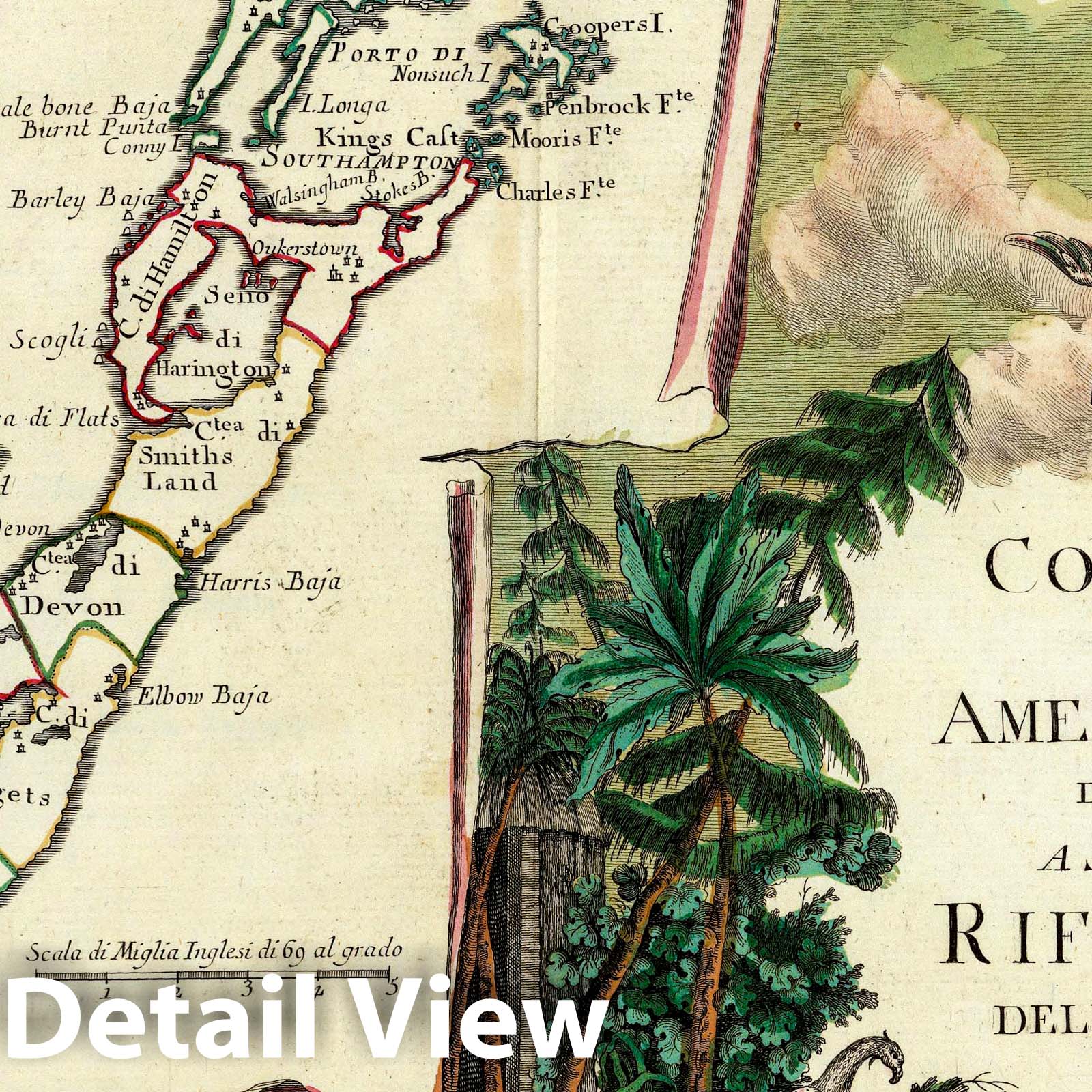 Historic Map : Bermuda, 1778 Le Isole Bermude. , Vintage Wall Art